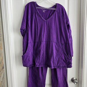 Women's Front Pouch Pocket Long Sleeve PJ's